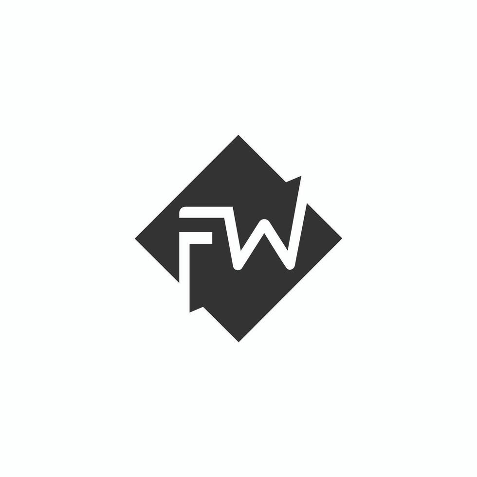 inicial letra fw o wf logo diseño modelo vector