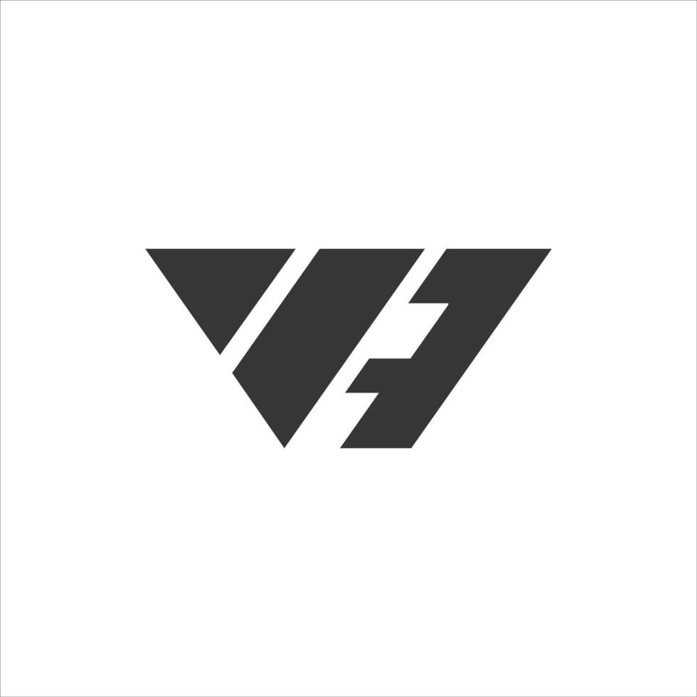 Initial letter fw or wf logo design template vector