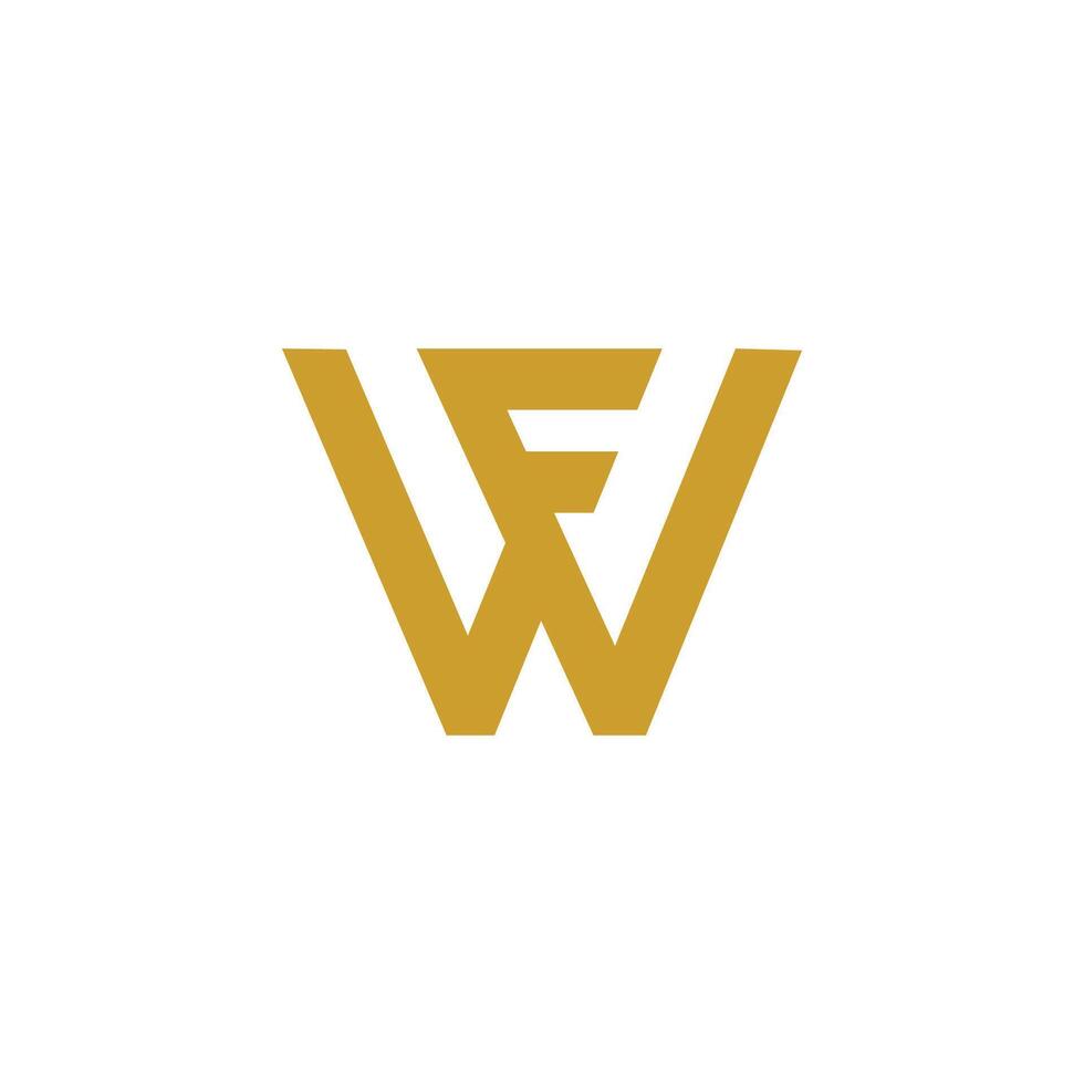 Initial letter fw or wf logo design template vector