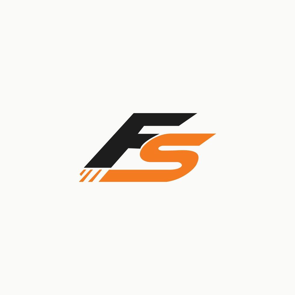 initial letter fs or sf logo vector design