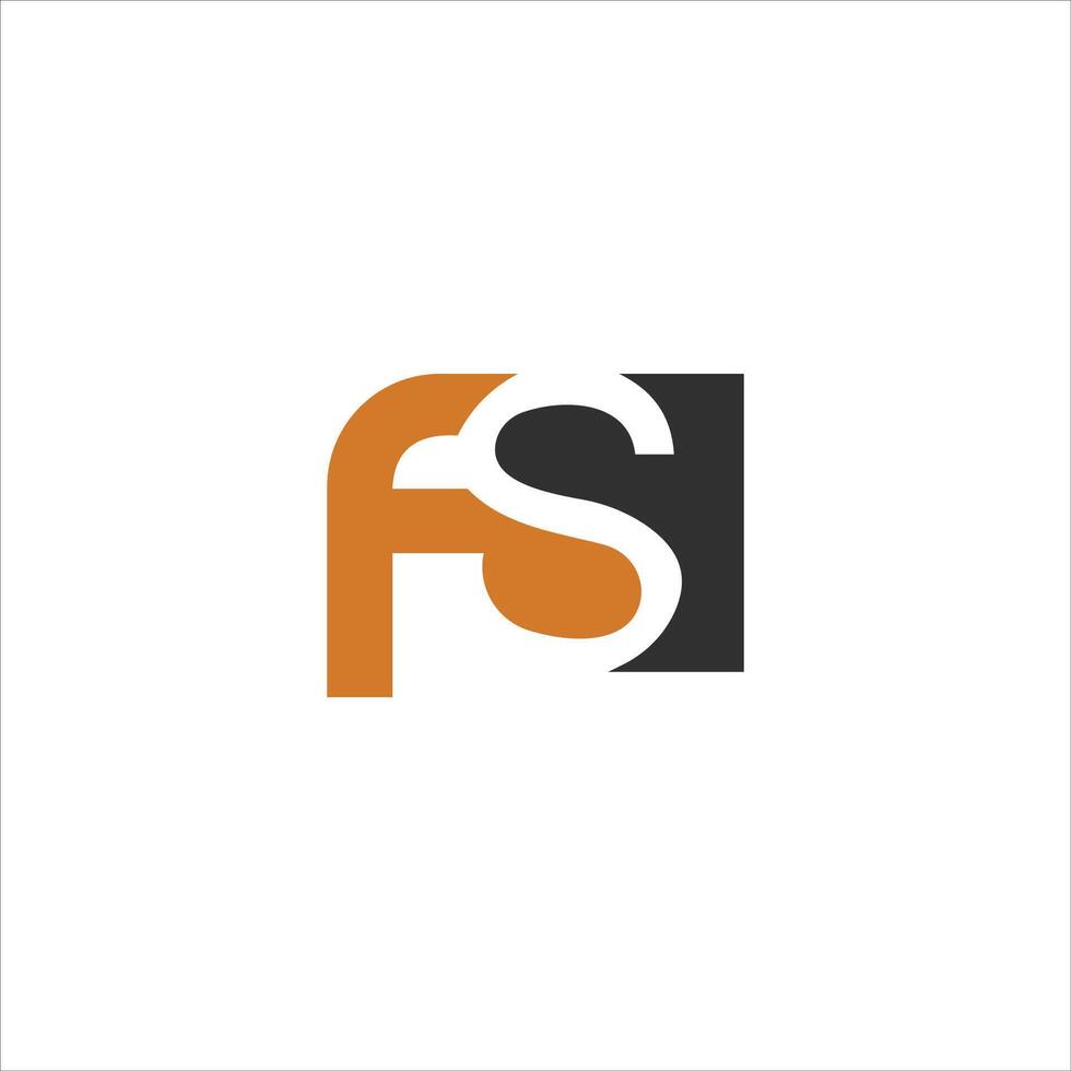 initial letter fs or sf logo vector design