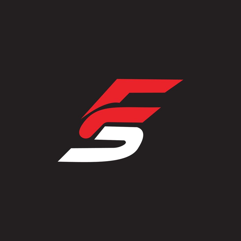 initial letter fs or sf logo vector design