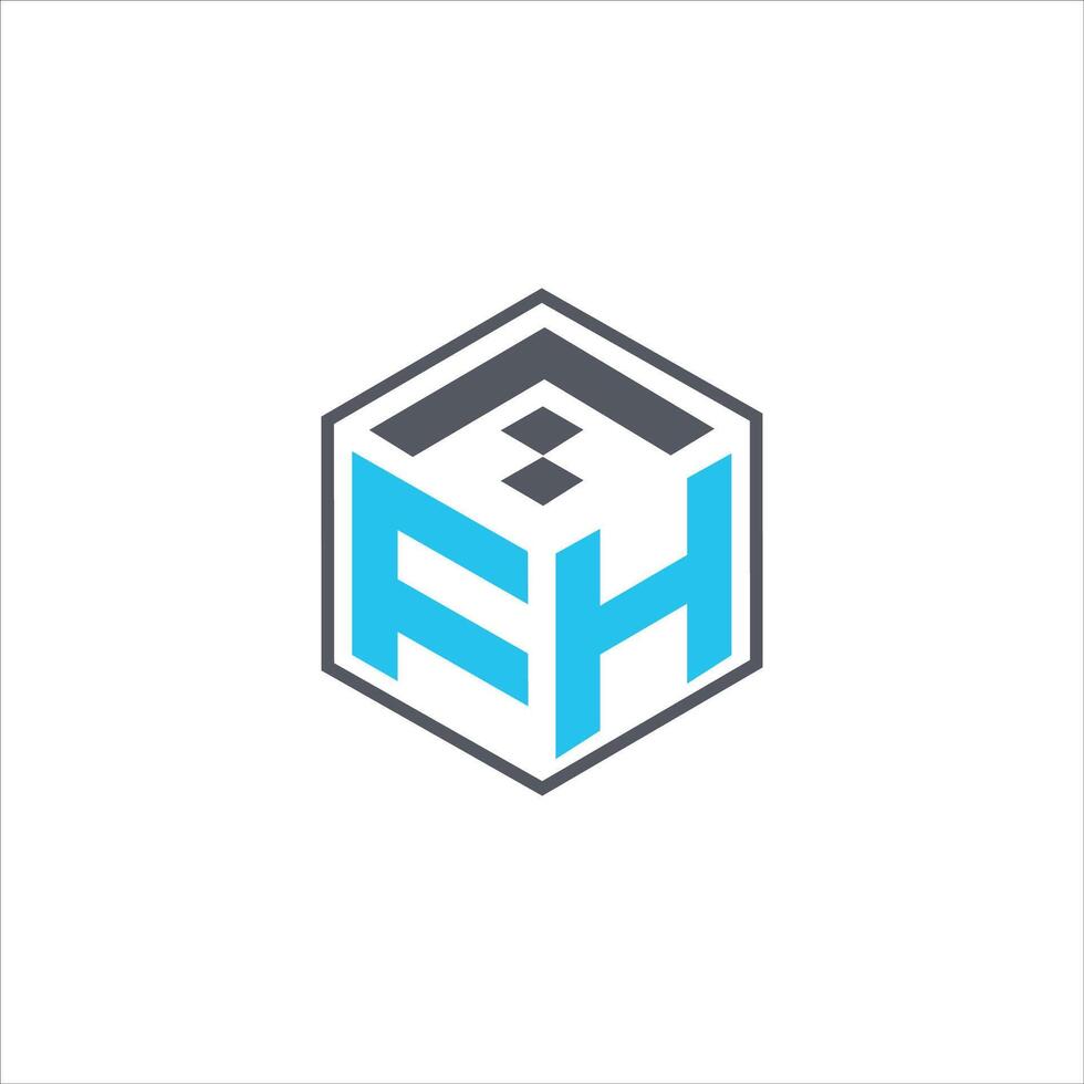Initial letter fh or hf logo vector design template