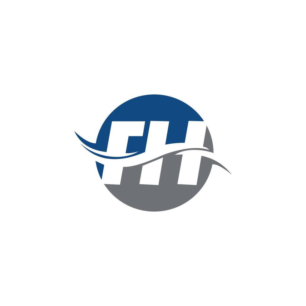 Initial letter fh or hf logo vector design template