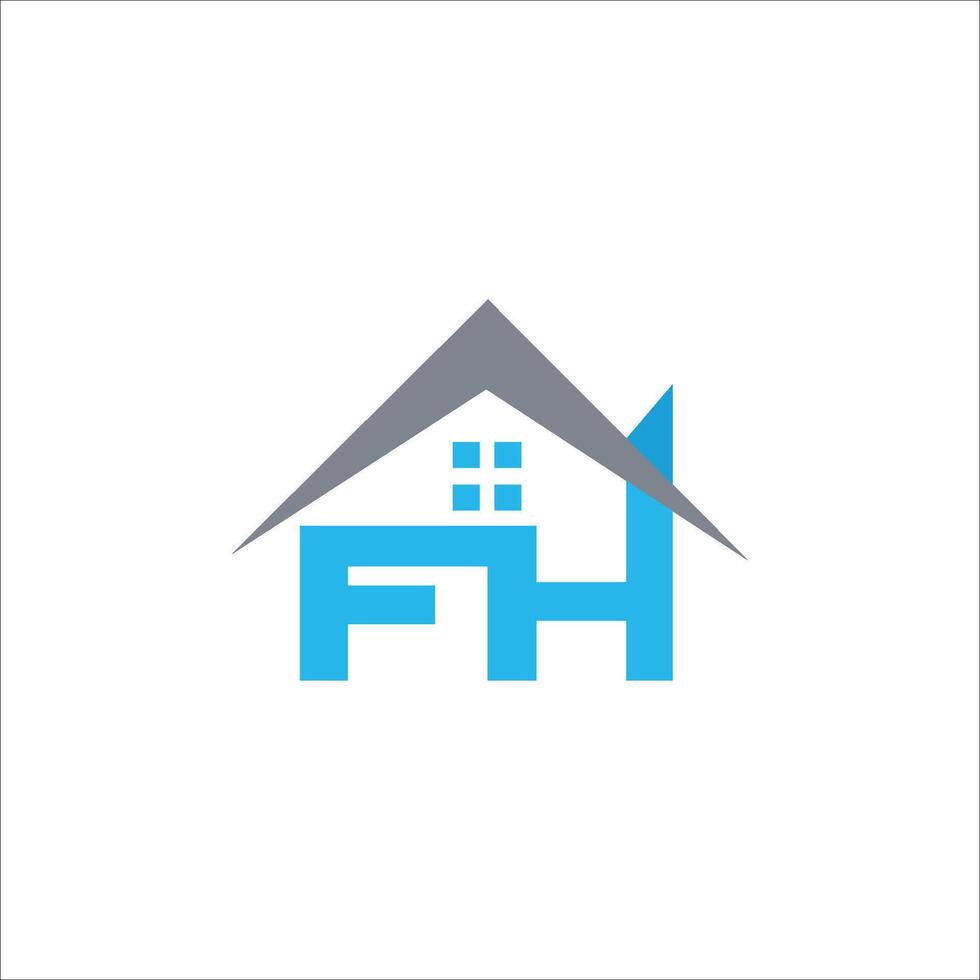 Initial letter fh or hf logo vector design template