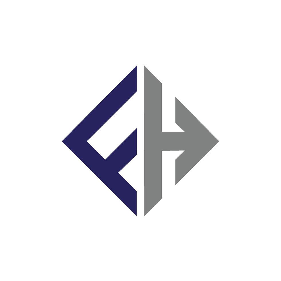 Initial letter fh or hf logo vector design template