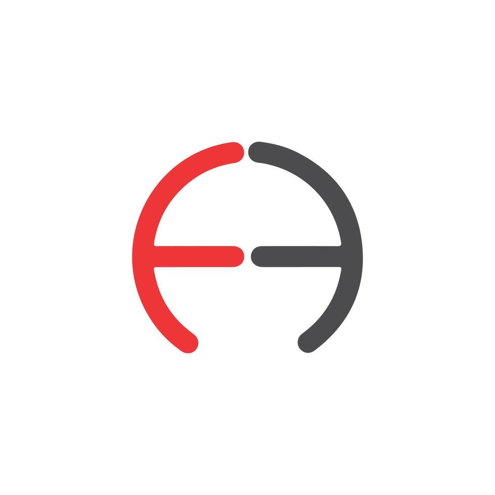 Initial letter fh or hf logo vector design template