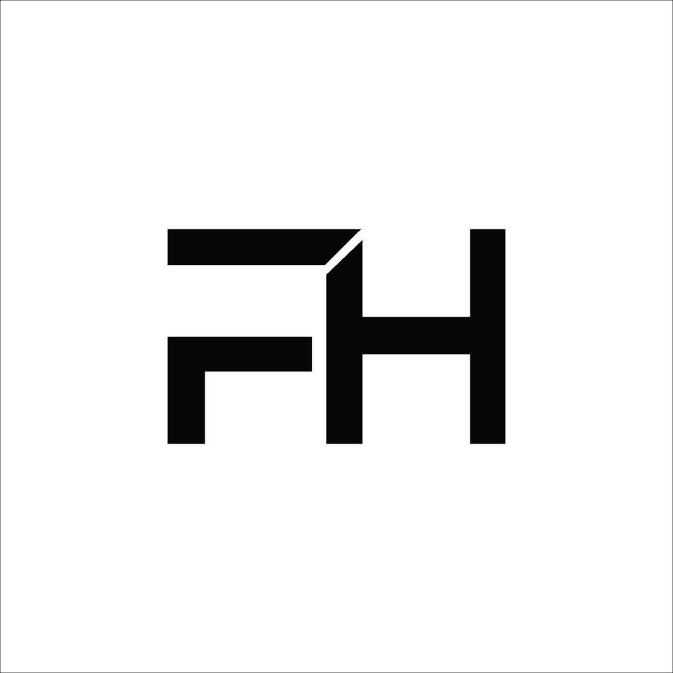 Initial letter fh or hf logo vector design template