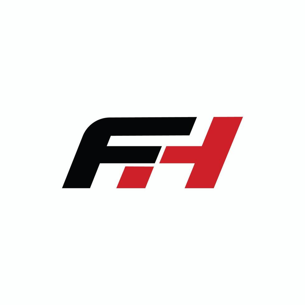 Initial letter fh or hf logo vector design template