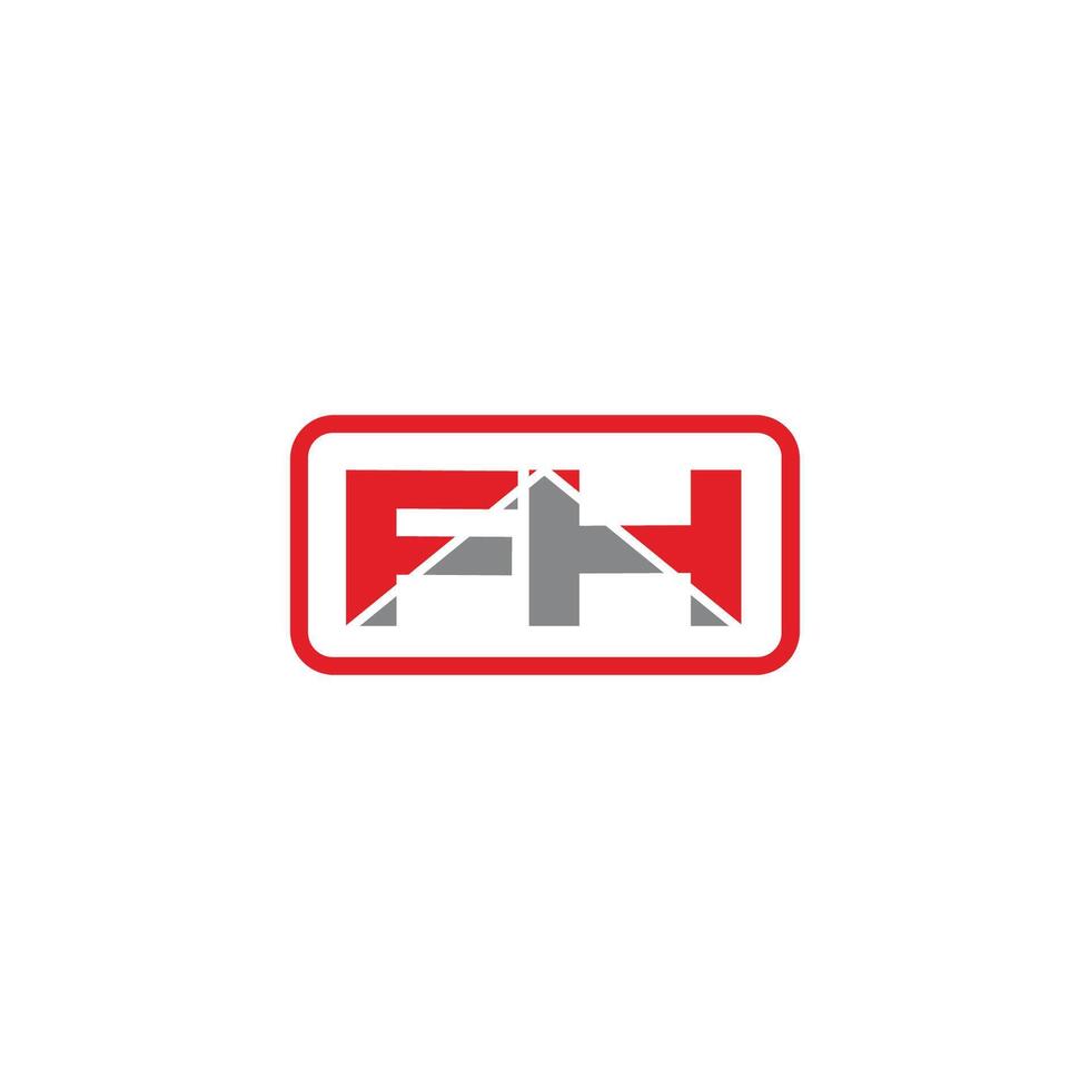 inicial letra fh o hf logo vector diseño modelo