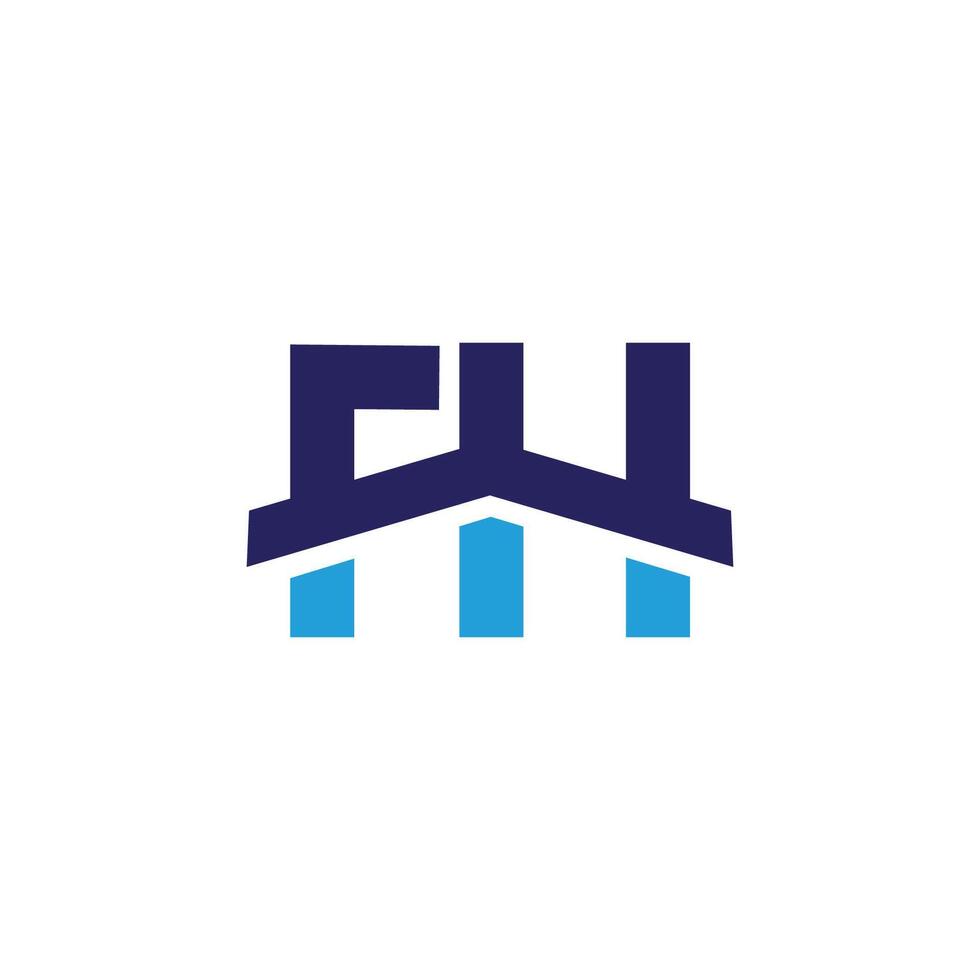 Initial letter fh or hf logo vector design template