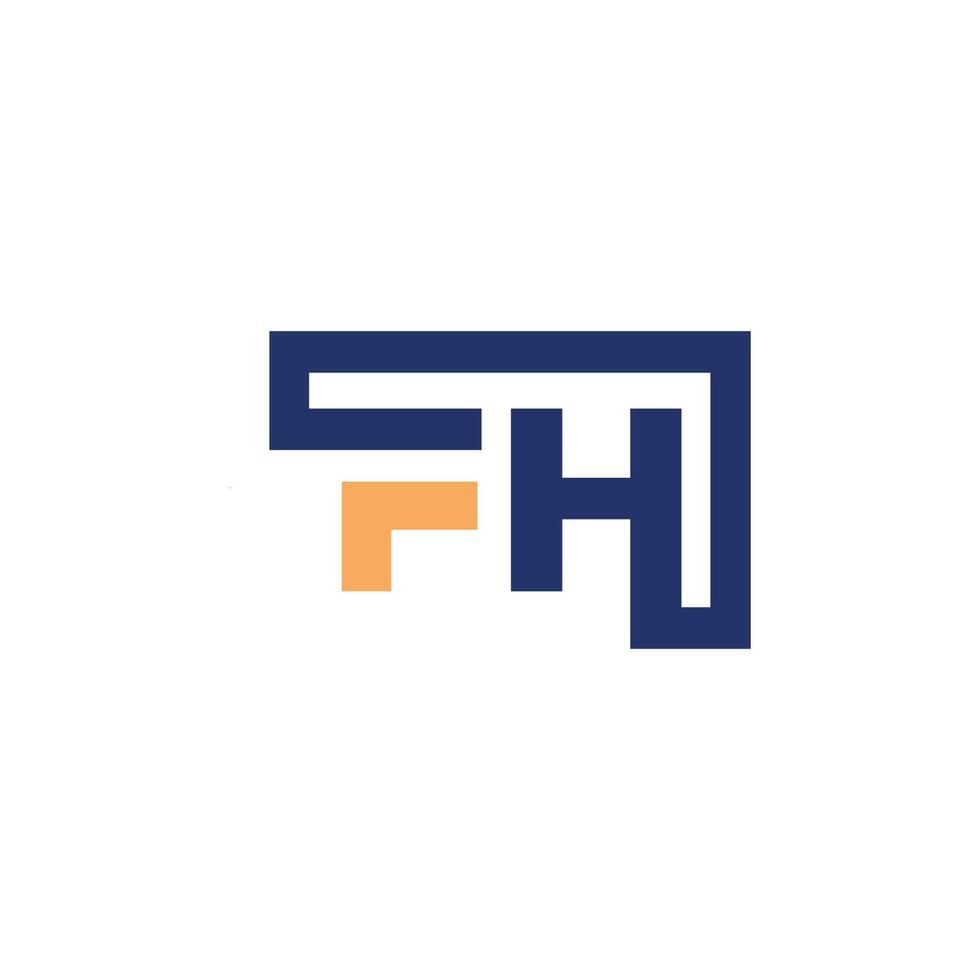 Initial letter fh or hf logo vector design template