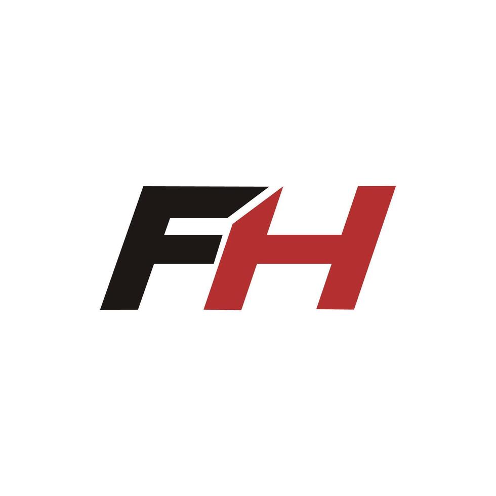 Initial letter fh or hf logo vector design template