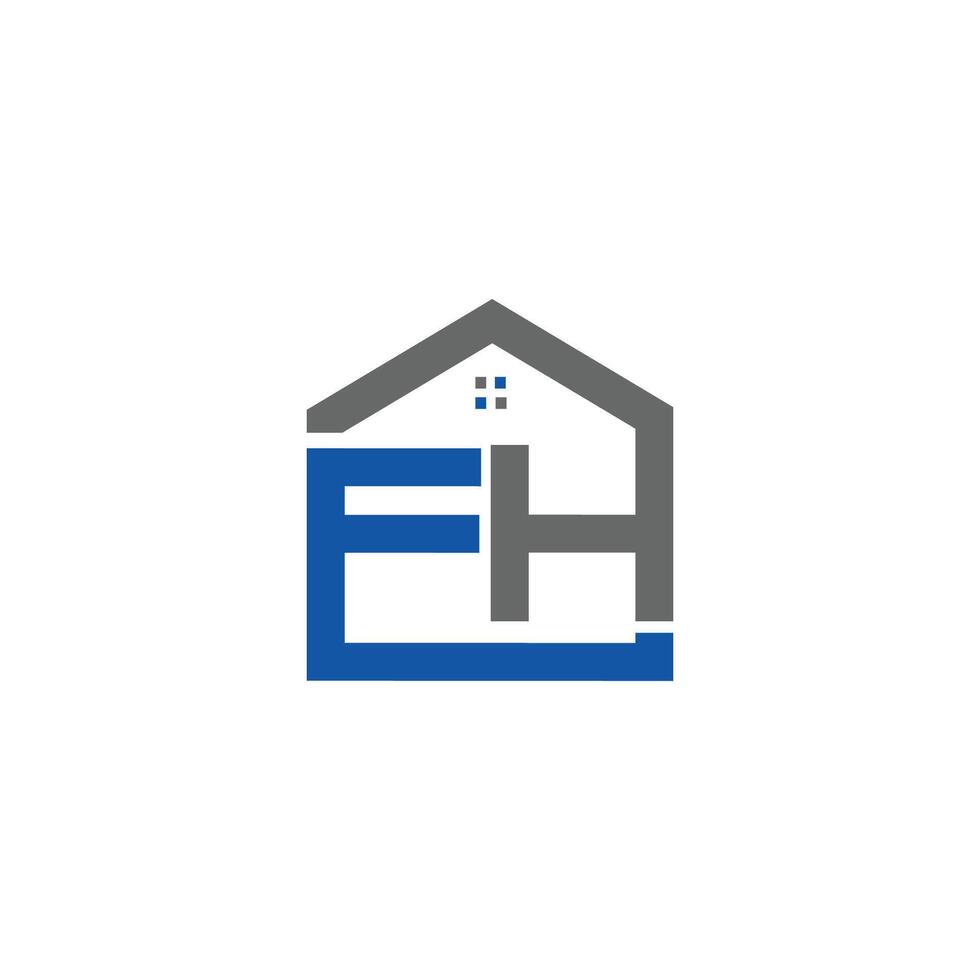Initial letter fh or hf logo vector design template