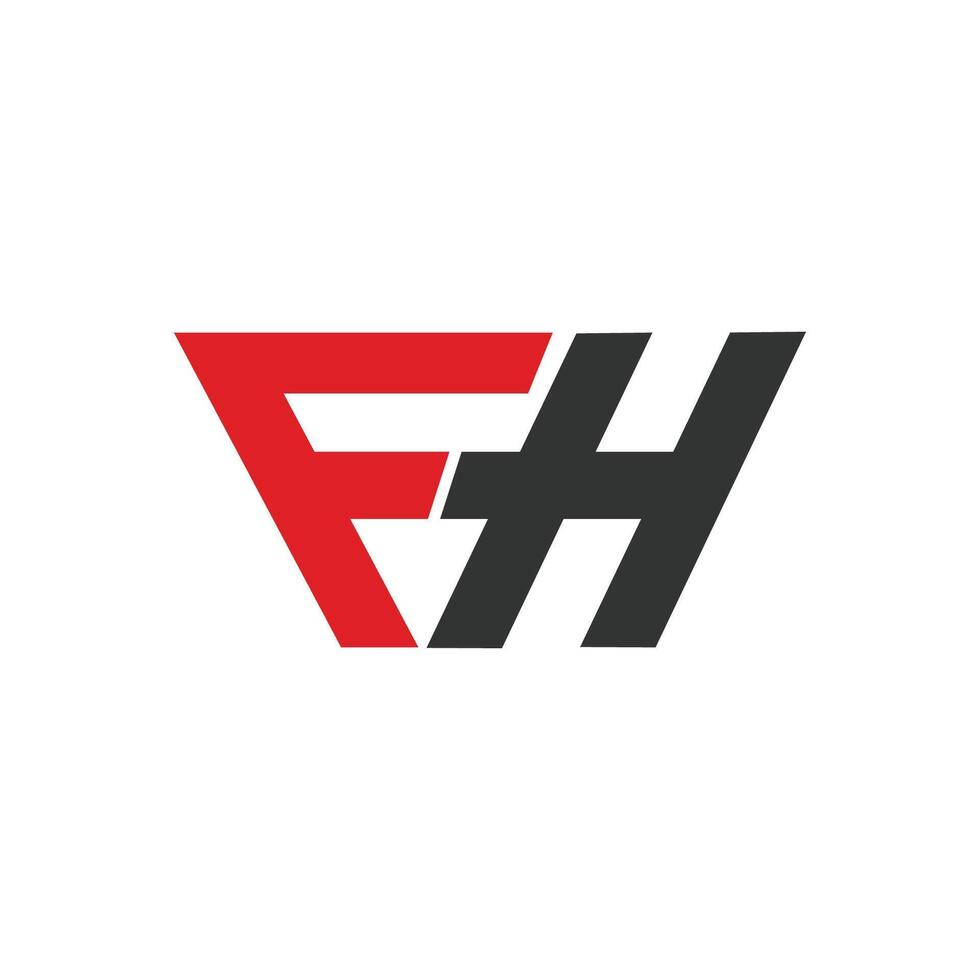 Initial letter fh or hf logo vector design template