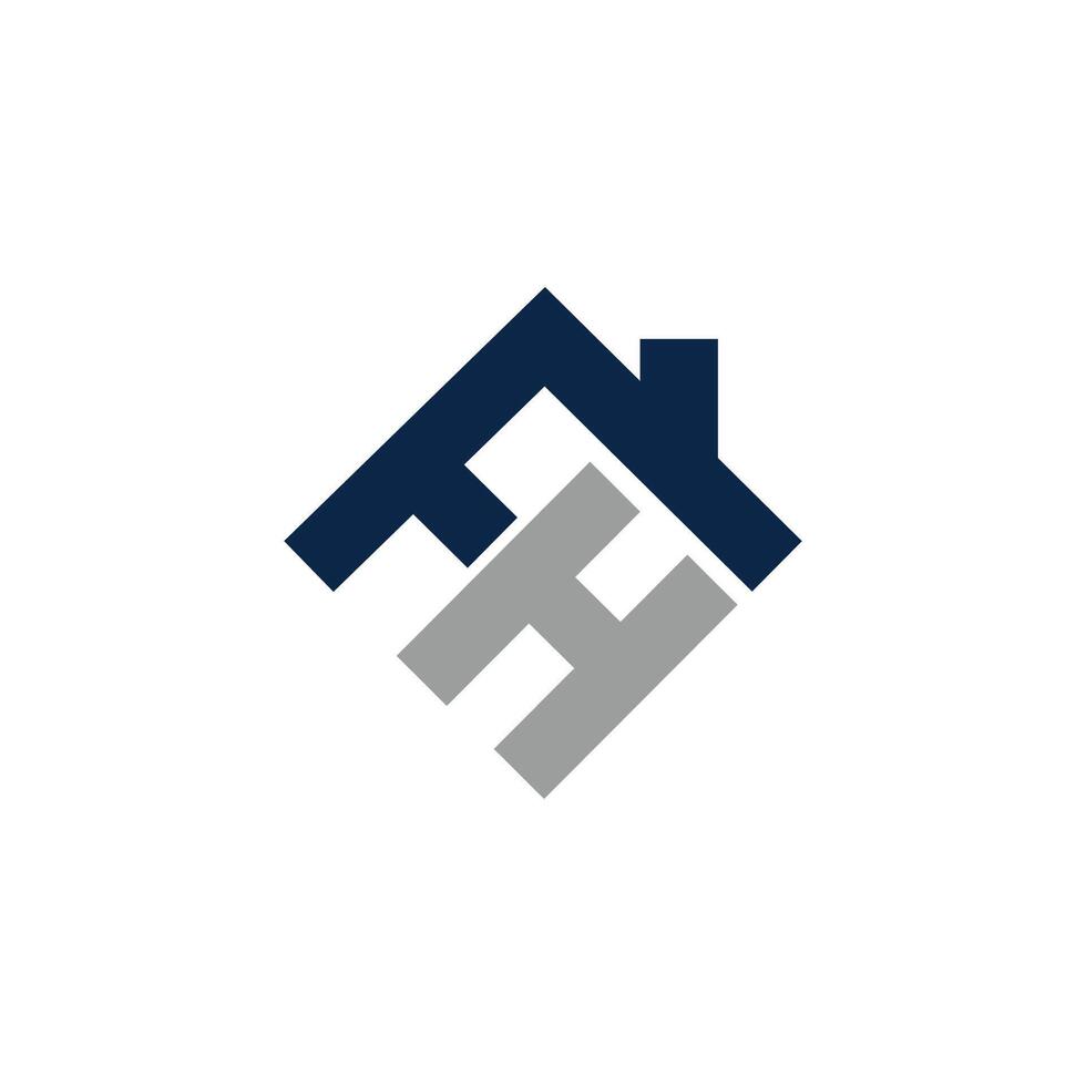 Initial letter fh or hf logo vector design template