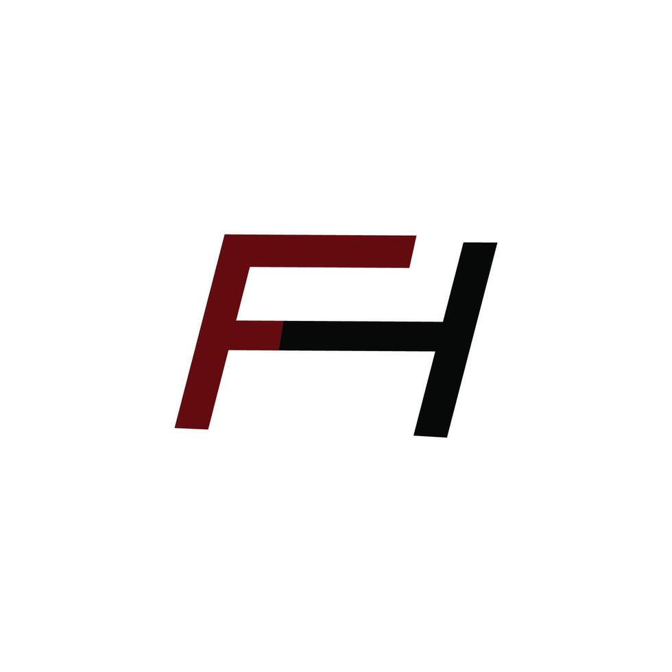 Initial letter fh or hf logo vector design template