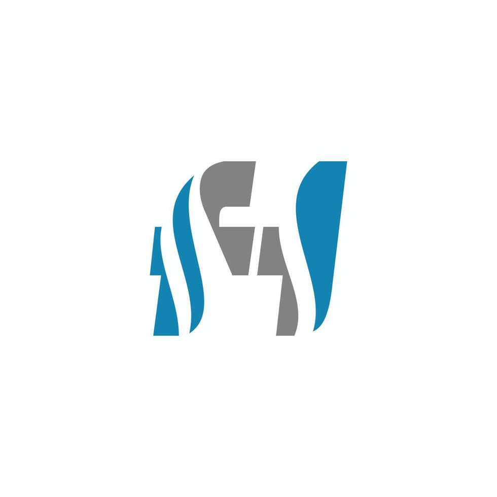 Initial letter fh or hf logo vector design template
