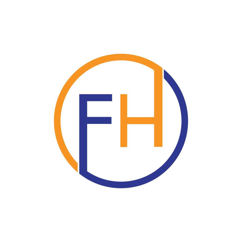 Initial letter fh or hf logo vector design template