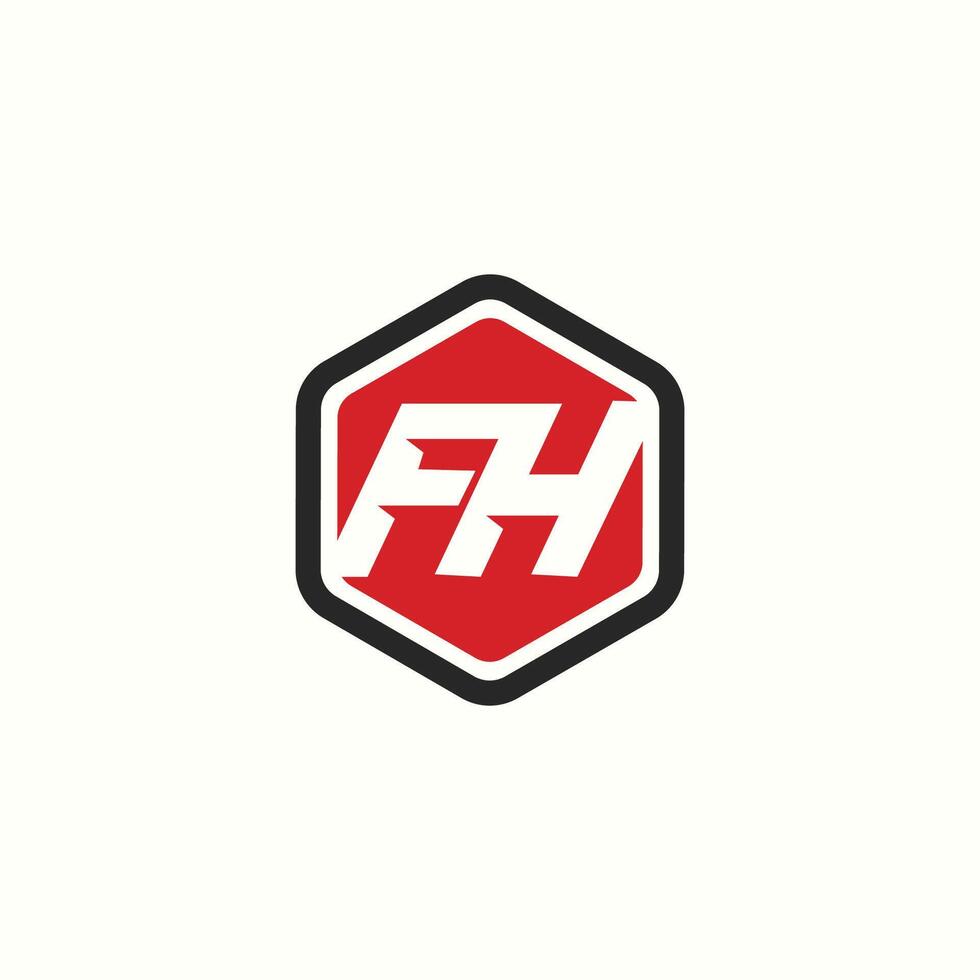 Initial letter fh or hf logo vector design template