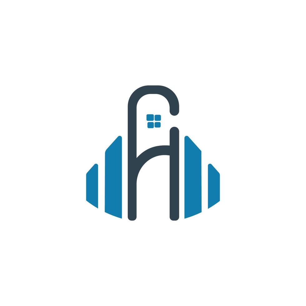 Initial letter fh or hf logo vector design template