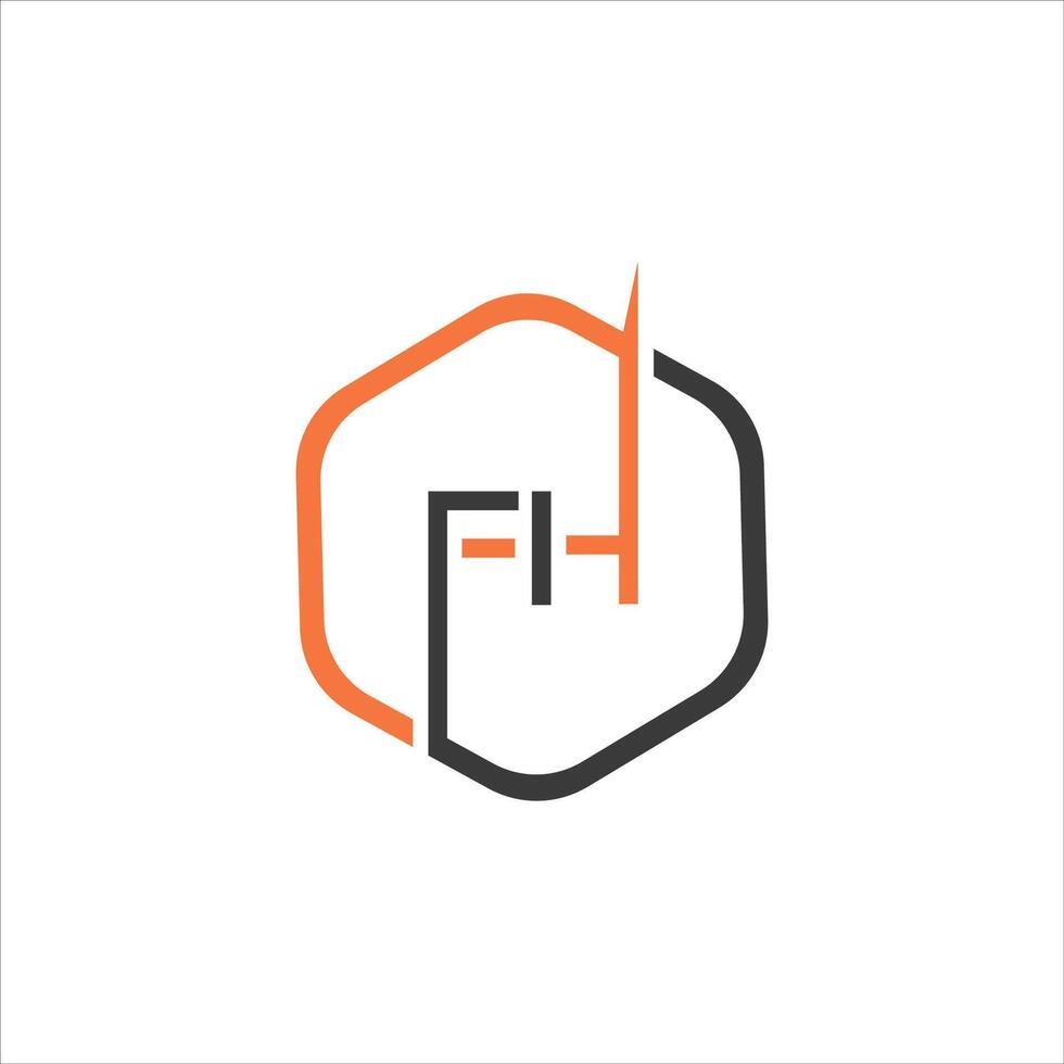 Initial letter fh or hf logo vector design template