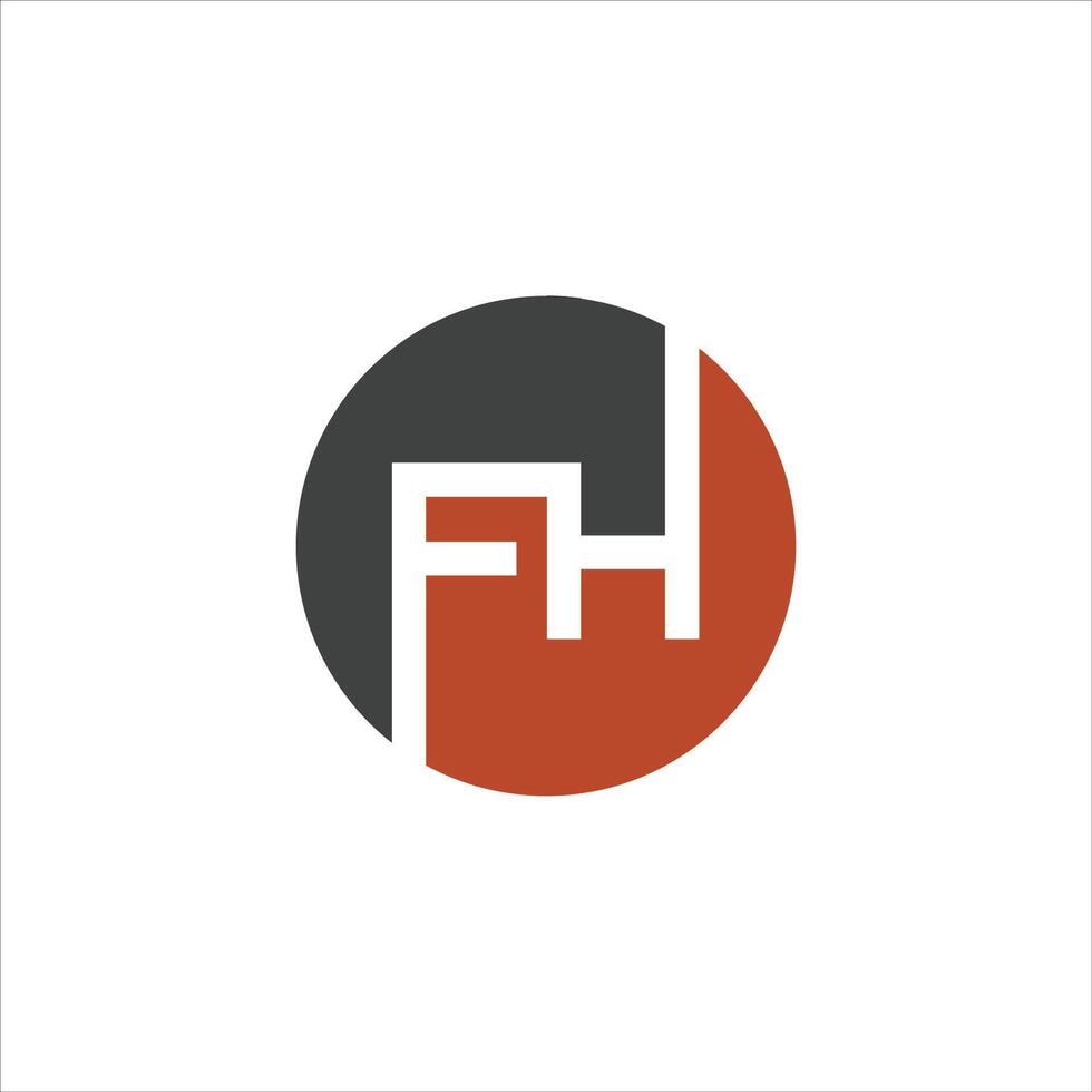 Initial letter fh or hf logo vector design template