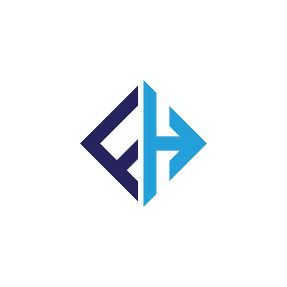 Initial letter fh or hf logo vector design template