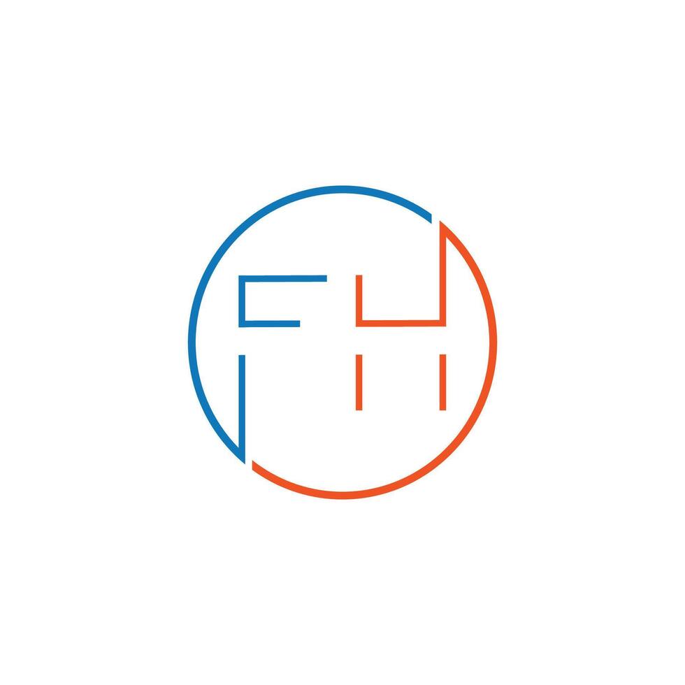Initial letter fh or hf logo vector design template
