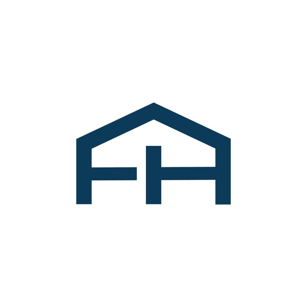 Initial letter fh or hf logo vector design template