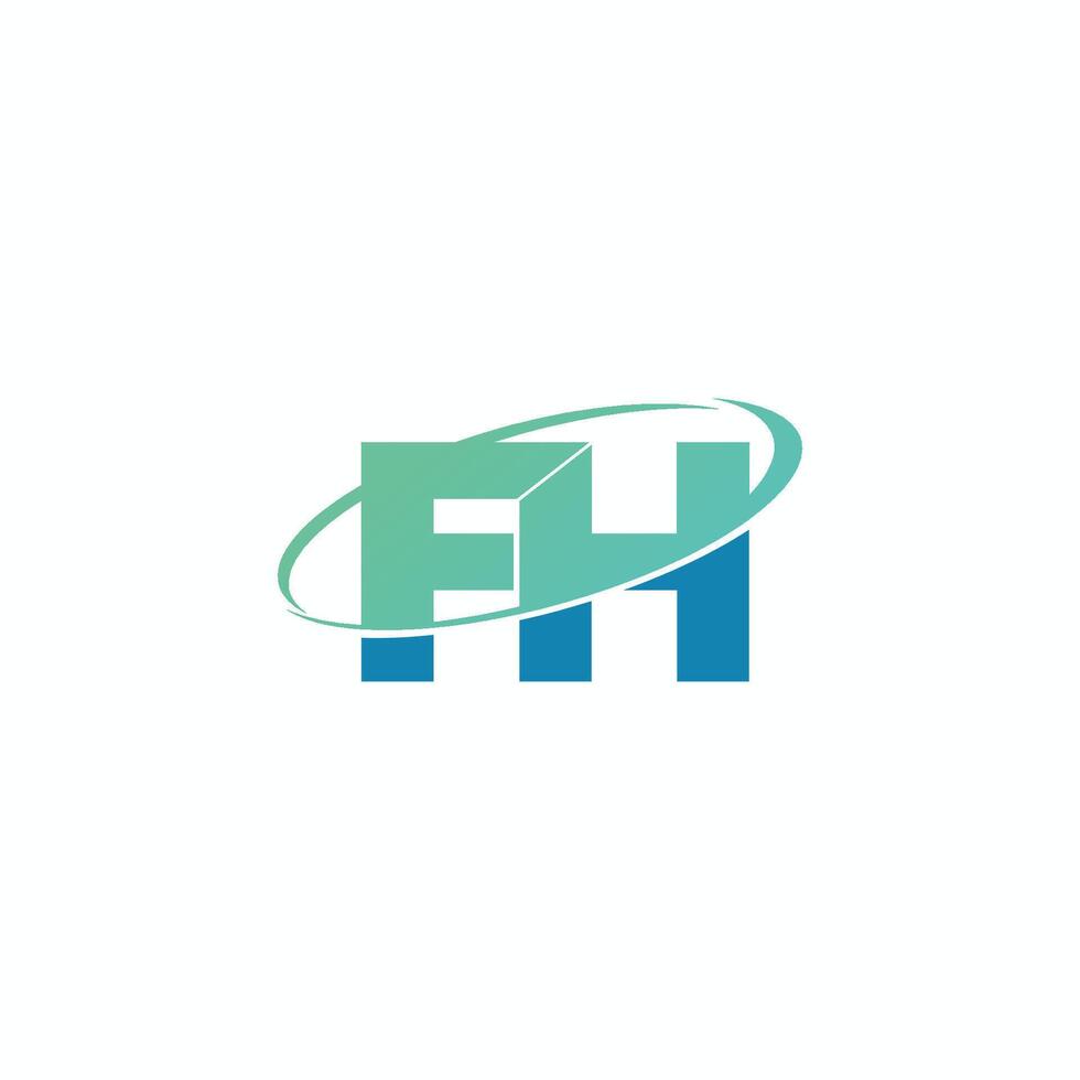 Initial letter fh or hf logo vector design template