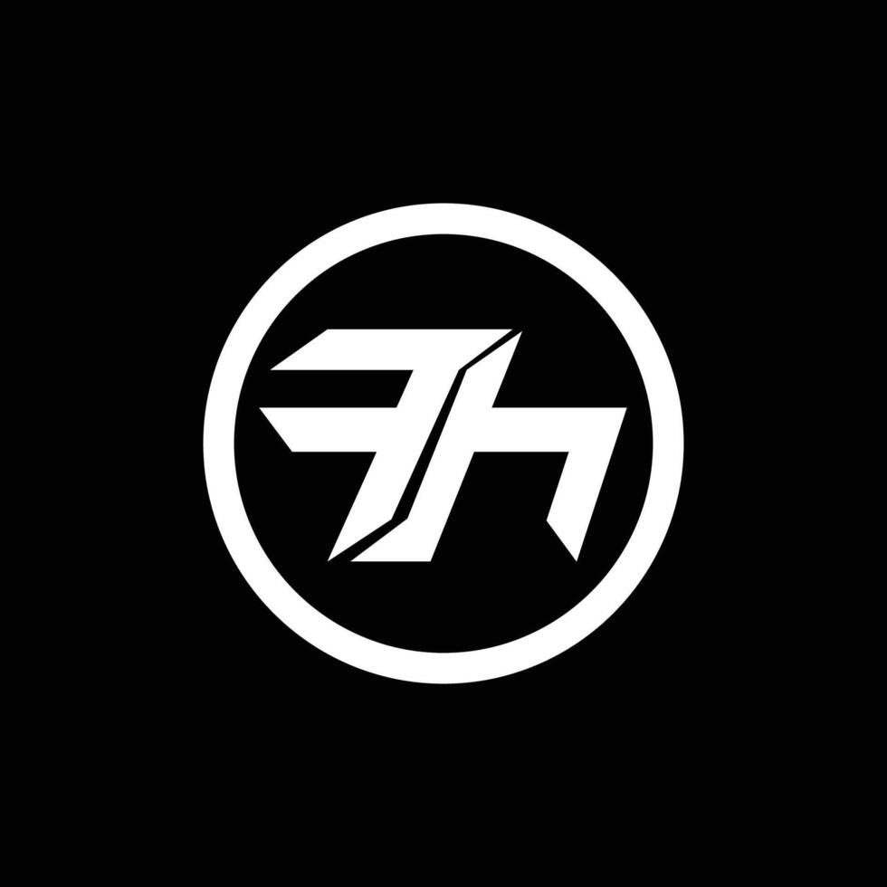 Initial letter fh or hf logo vector design template