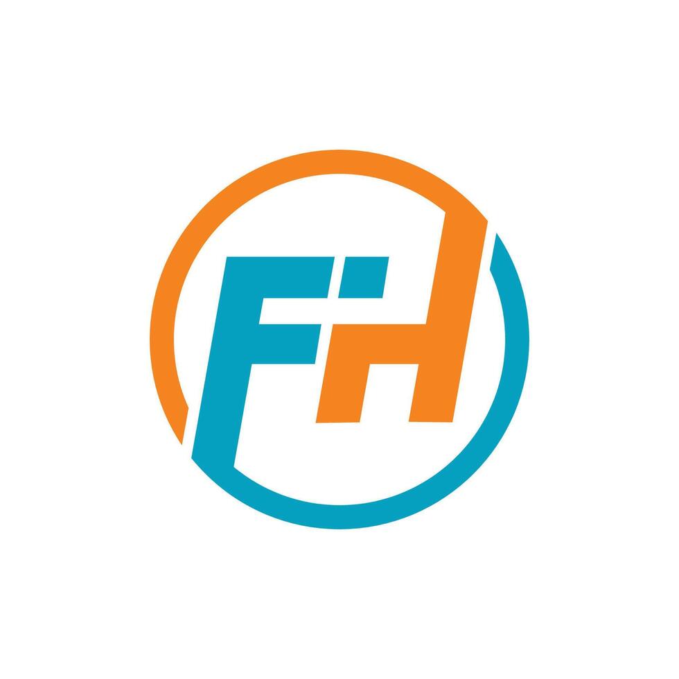 Initial letter fh or hf logo vector design template