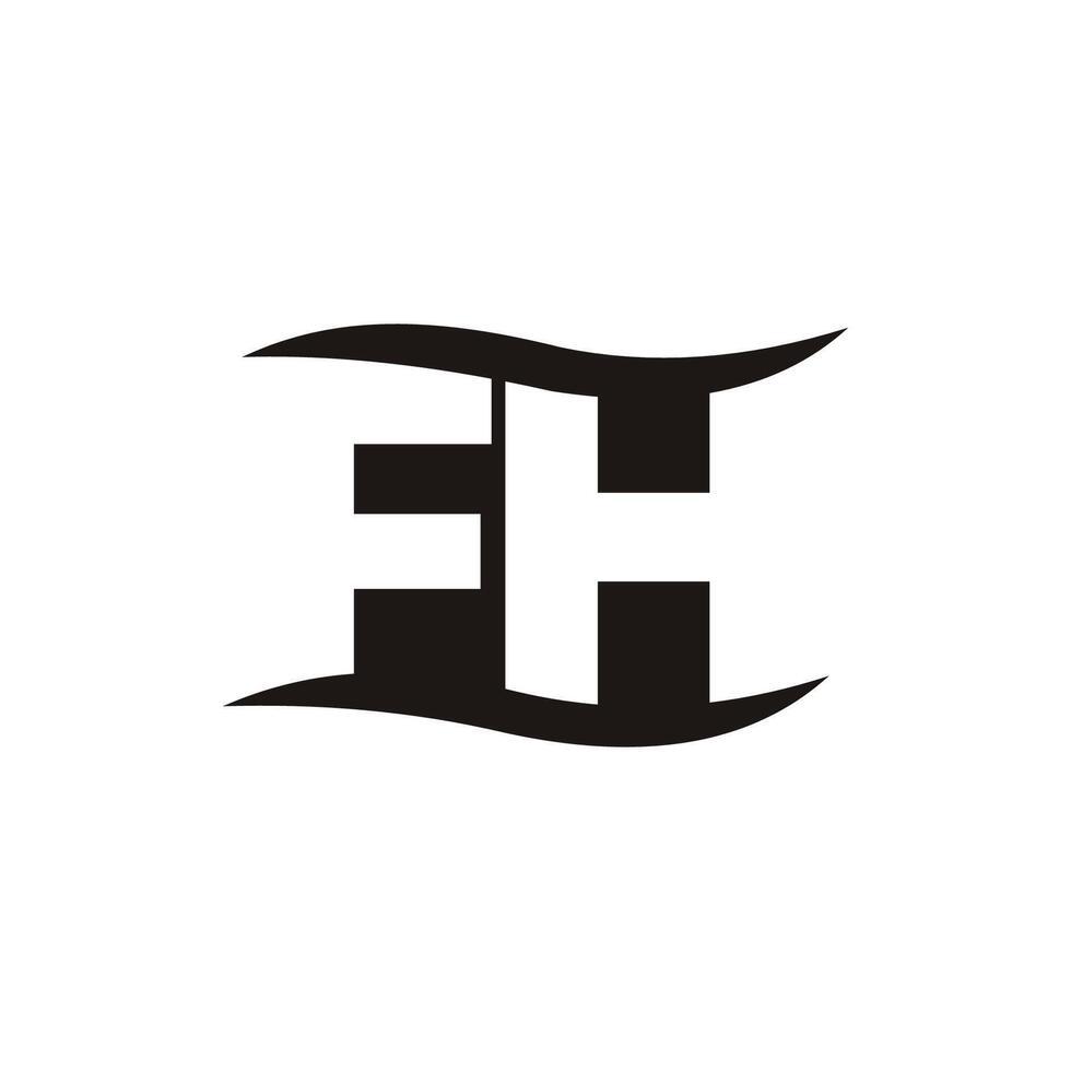 Initial letter fh or hf logo vector design template