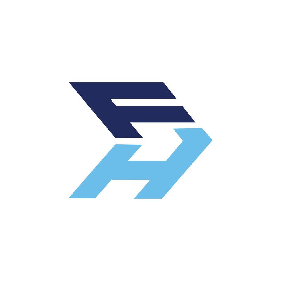 Initial letter fh or hf logo vector design template