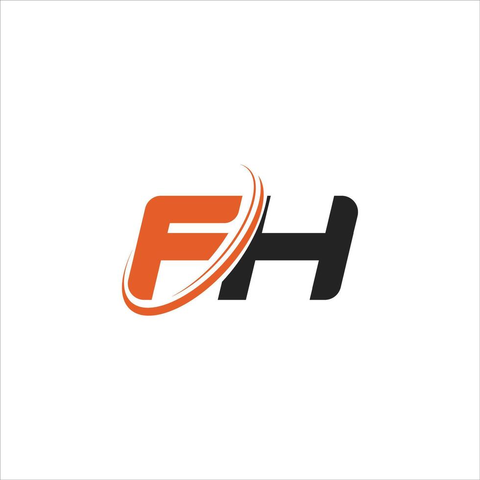 Initial letter fh or hf logo vector design template