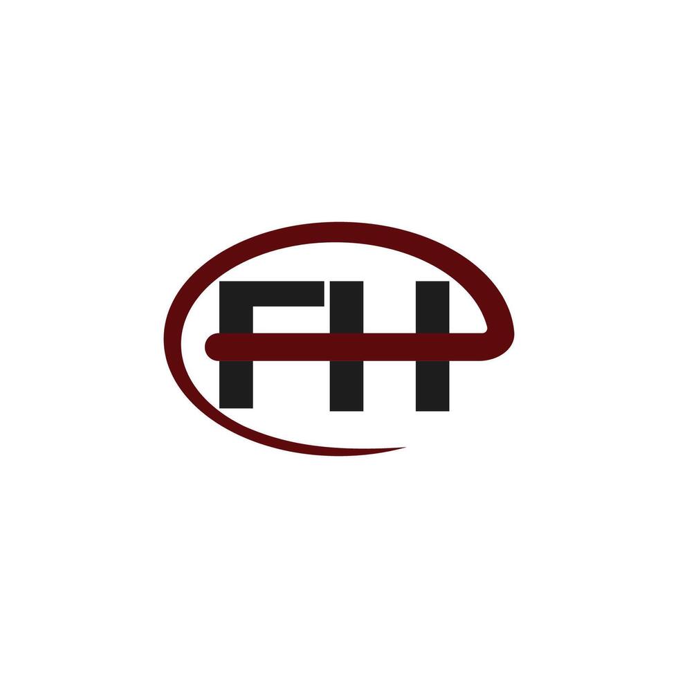 Initial letter fh or hf logo vector design template