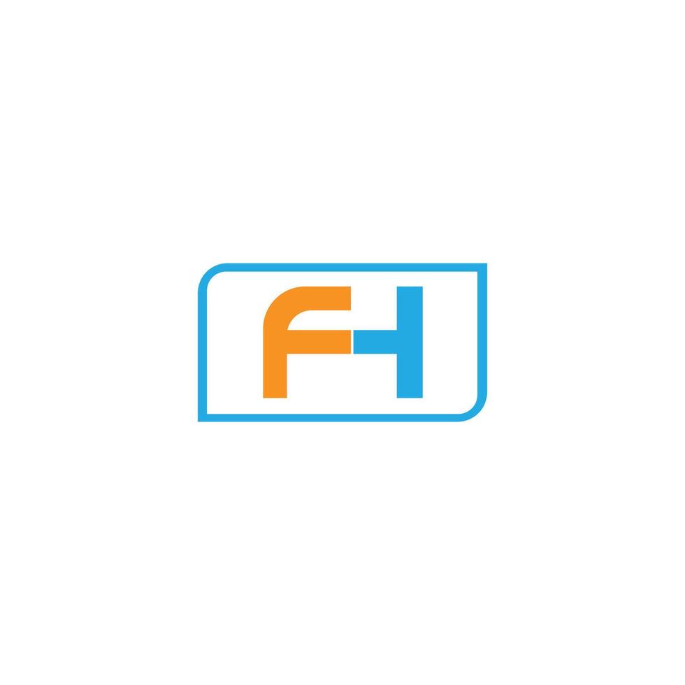 Initial letter fh or hf logo vector design template