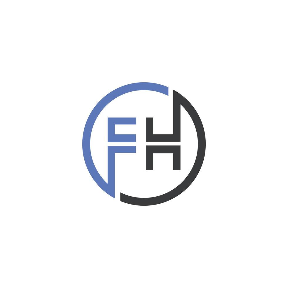 Initial letter fh or hf logo vector design template