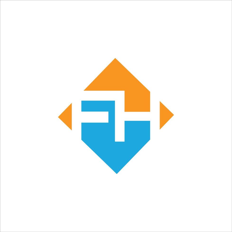 Initial letter fh or hf logo vector design template