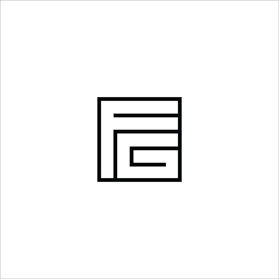 Initial letter fg logo or gf logo vector design template