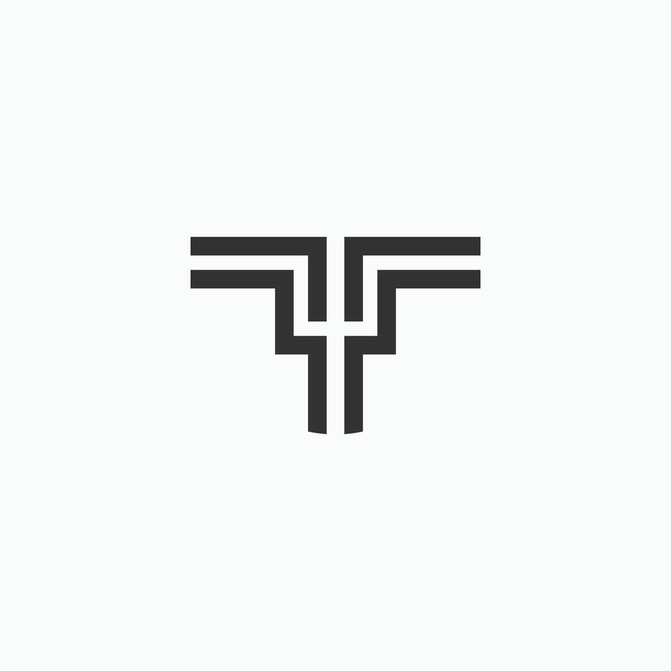 Initial letter ff logo or f logo vector design template