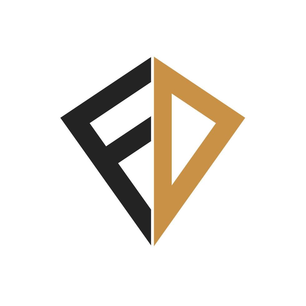 Initial fd letter logo vector template design. Linked letter df logo design.