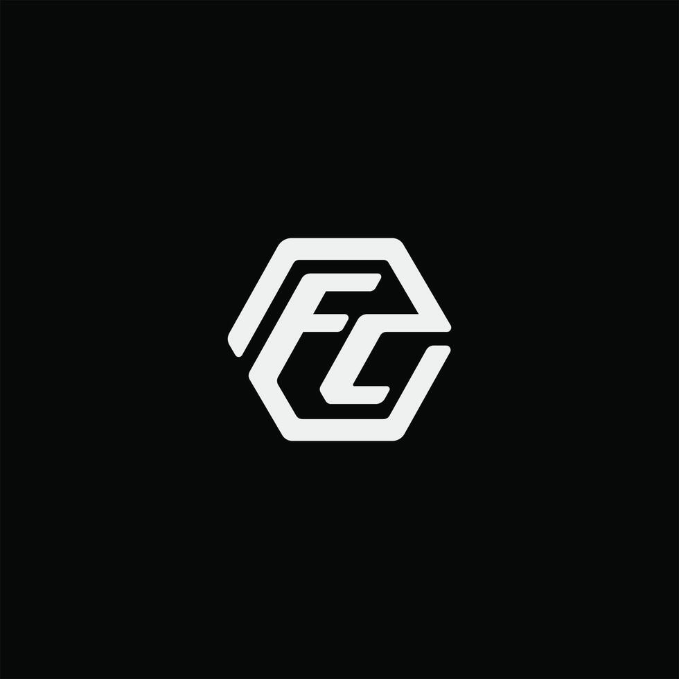 Initial letter fc or cf logo vector design template