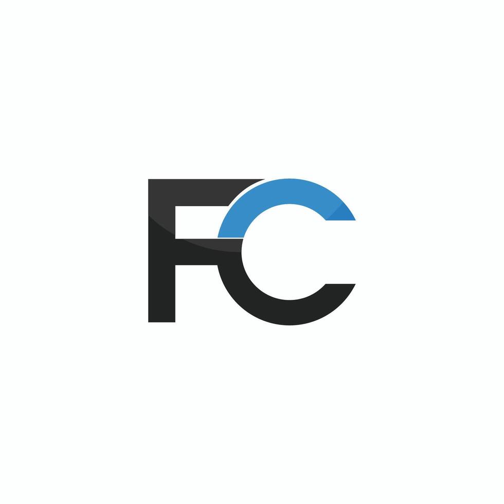 Initial letter fc or cf logo vector design template