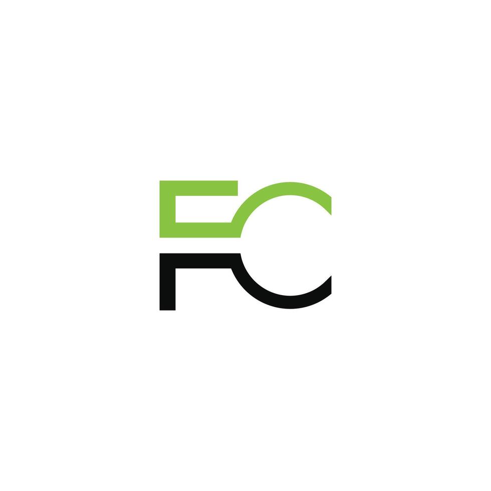 Initial letter fc or cf logo vector design template