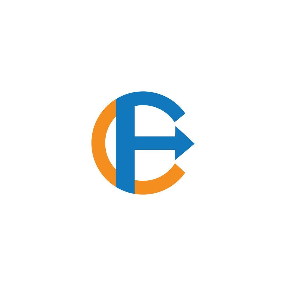 Initial letter fc or cf logo vector design template