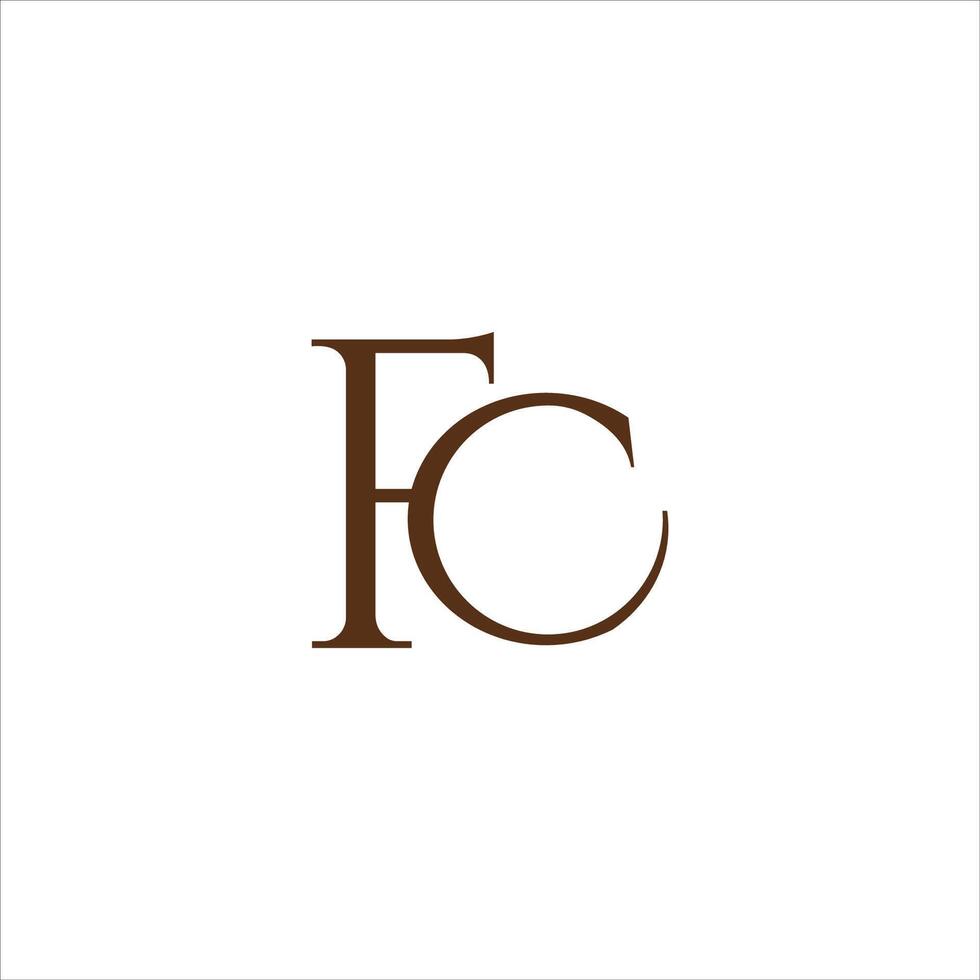 Initial letter fc or cf logo vector design template