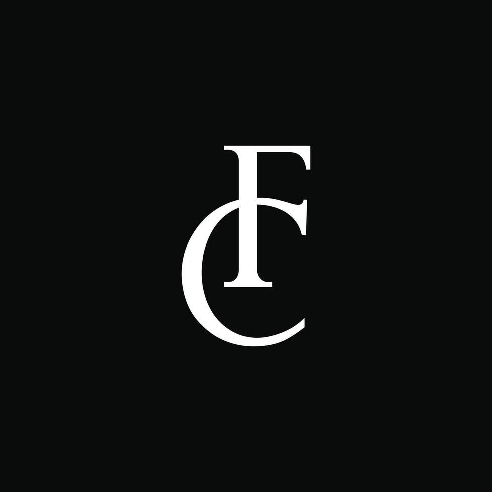 Initial letter fc or cf logo vector design template