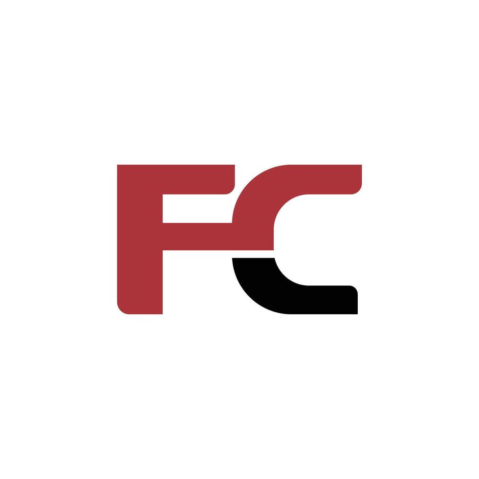 inicial letra fc o cf logo vector diseño modelo